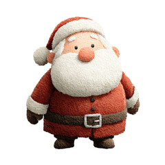 Festive Fluff Santa Claus Render on Black for Christmas Cheer.