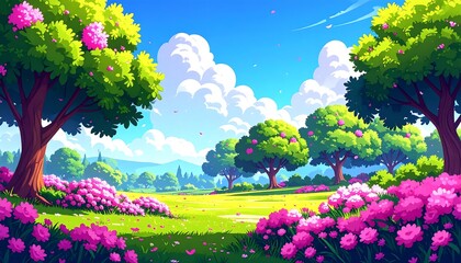Naklejka premium Colorful pixel art landscape