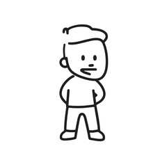 Handsome Man Black and White Illustration Vector Image Male Portrait Fashion Sketch Line Art Design