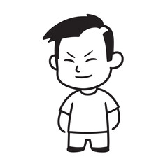 Handsome Man Black and White Illustration Vector Image Male Portrait Fashion Sketch Line Art Design