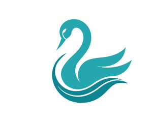 Swan and Wave Luxury Spa Logo Vector Design