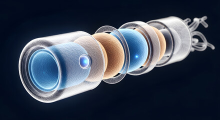 Futuristic Cell Structure Medical Design Visualizing Scientific Elements