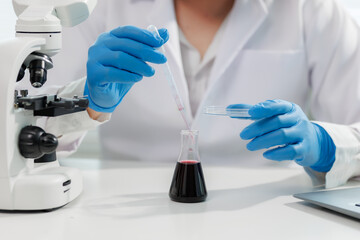 Fototapeta premium Scientist exploring new ideas for future innovation.