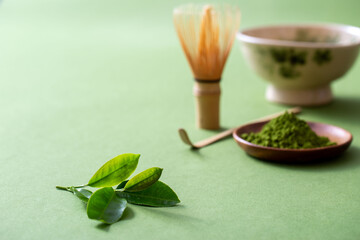抹茶のイメージ　粉のクローズアップ