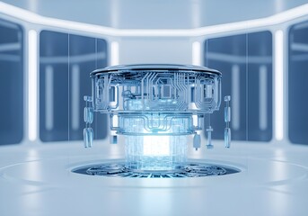 futuristic technology ai digital data transfer concept