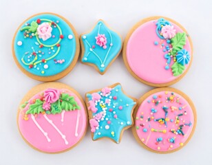 Colorful iced cookies