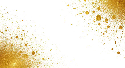 Isolated gold splatter paint background