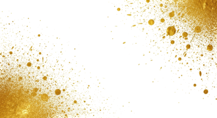 Isolated gold splatter paint background