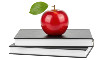 Isolated apple on books