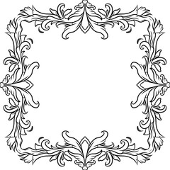 vintage frame with floral ornament for invitation 