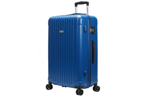 Blue suitcase isolated on transparent background
