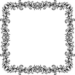decorative frame with floral ornament vector