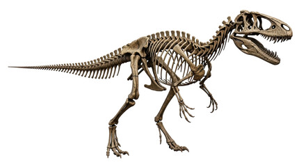 Isolated dinosaur skeleton