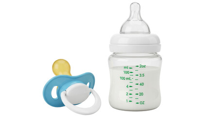 Isolated Baby Bottle and Pacifier