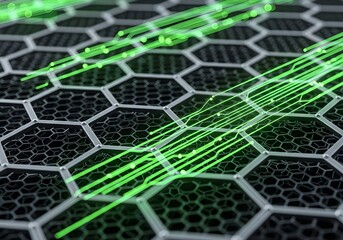 digital data flow over hexagonal network