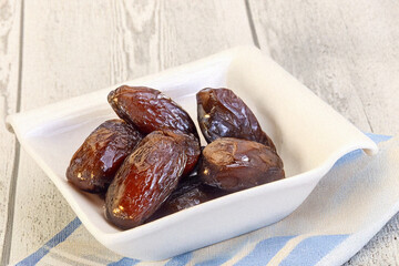 dates on a wooden table