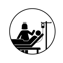 silhouette of a nurse and patient