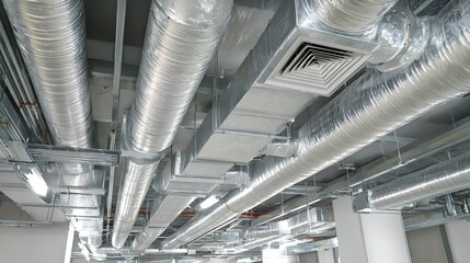 Industrial ceiling with insulated ducts and ventilation system