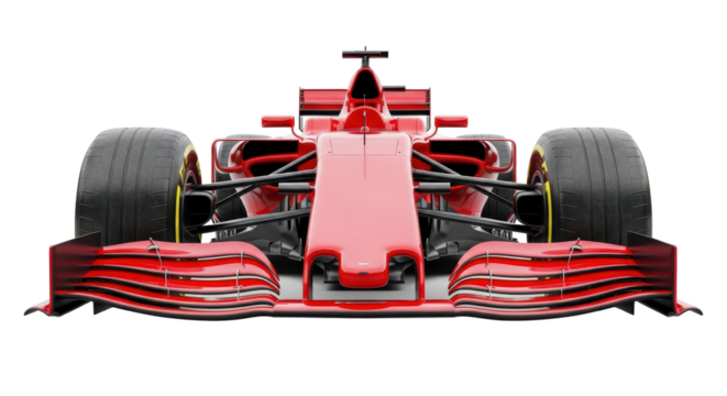 Isolated Red Formula One Car