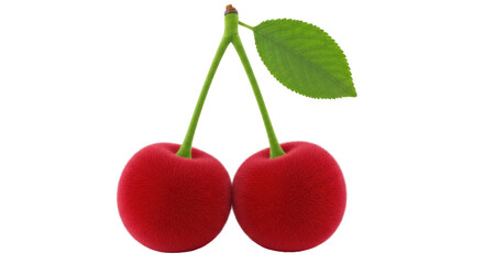 Isolated Fluffy Red Cherries