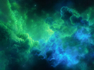 Fototapeta premium 鮮やかな色彩で描かれた星空と銀河の抽象アート