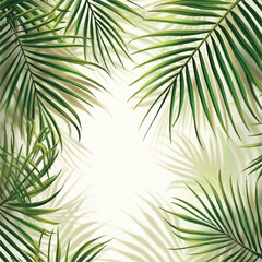 Obraz premium Lush Green Palm Fronds Close Up.