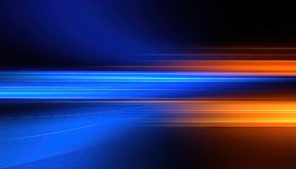 Abstract Blue And Orange Light Streaks On Dark Background