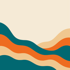 Abstract Background with Sweeping Wavy Bands and Negative Space