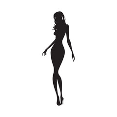 Elegant Female Silhouette Vector Illustration