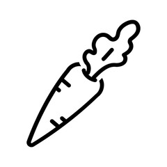 Vector black line icon for Carrot
