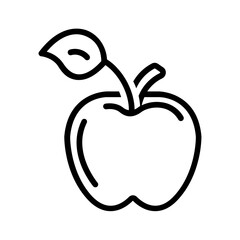 Vector black line icon for Apple