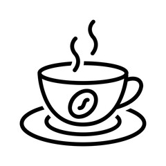 Vector black line icon for Coffee
