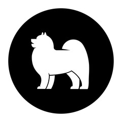 black and white illustration of dog icon