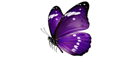 Isolated Purple Butterfly with White Spots