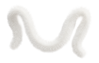 White tinsel garland with delicate fibers and smooth finish