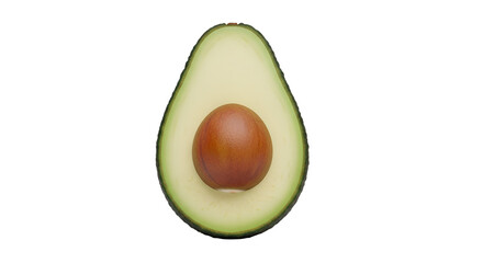 Halving an Avocado Reveals its Pit, a Stunning Transparent Background Image