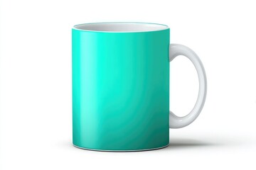 Teal-colored mug, 11oz,  simple design