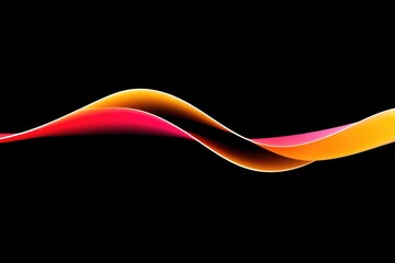 Abstract flowing wave, red-orange hues on black