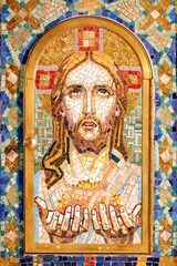 Obraz premium St Claude la Colombiere chapel. Tabernacle. Jesus Christ mosaic. Paray le Monial. France.