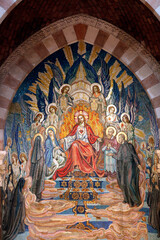 St Claude la Colombiere chapel. Jesus sacred heart mosaic.  Paray le Monial. France.