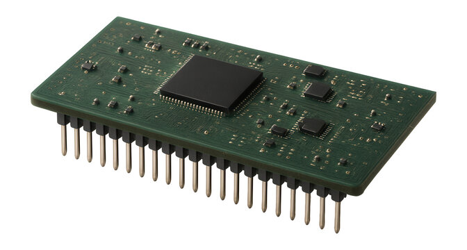 Rectangular circuit board with a row of signal pins
