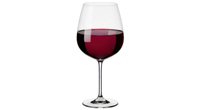 Isolated Glass of Red Wine