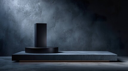 Dark product display platform backdrop