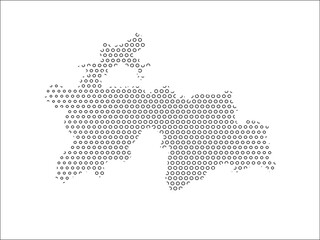 Tajikistan map of circles on white background