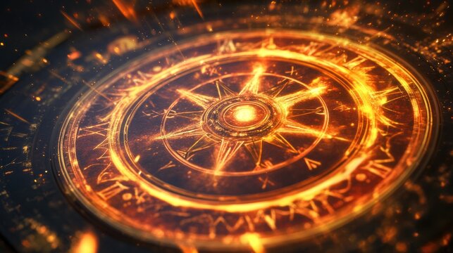 Fiery Compass: A Glowing Symbol of Adventure