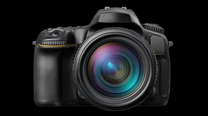 Advanced DSLR Camera Capturing Stunning Images with Vibrant Lens Reflection
