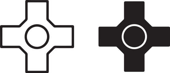 Obraz premium Vector art of two crosses with circle inside