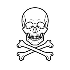 Bold skull and crossbones design, perfect for edgy brands or Halloween themed designs and creative pirate themes