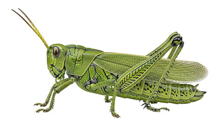 Isolated Green Grasshopper