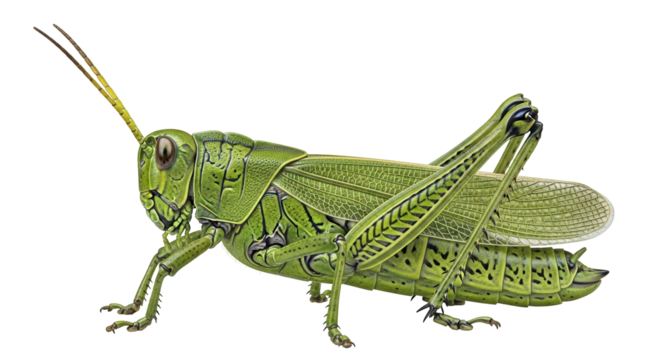Isolated Green Grasshopper